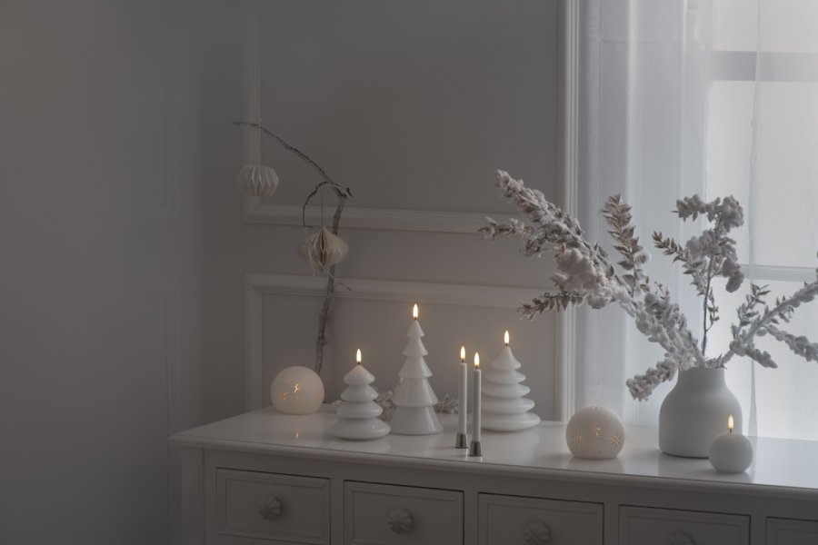 Uyuni Lighting Weihnachtsbaumkerze LED Ø11x13 cm, Nordic White