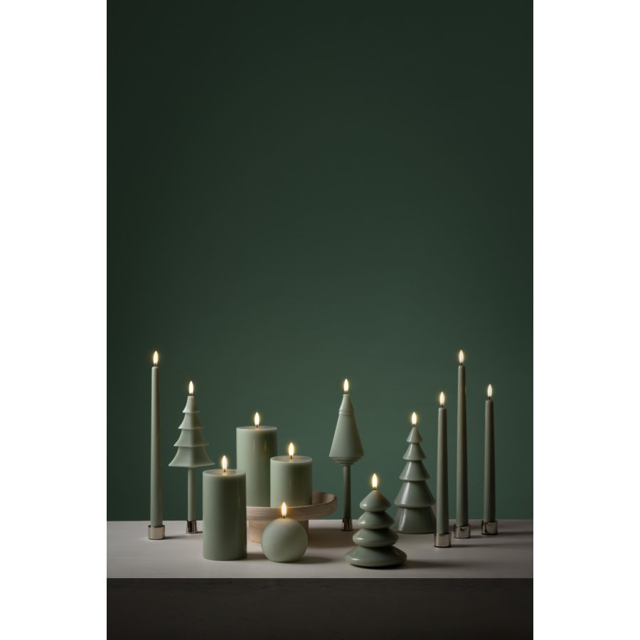 Uyuni Lighting Weihnachtsbaumkerze LED Ø11x13 cm, Sage Green