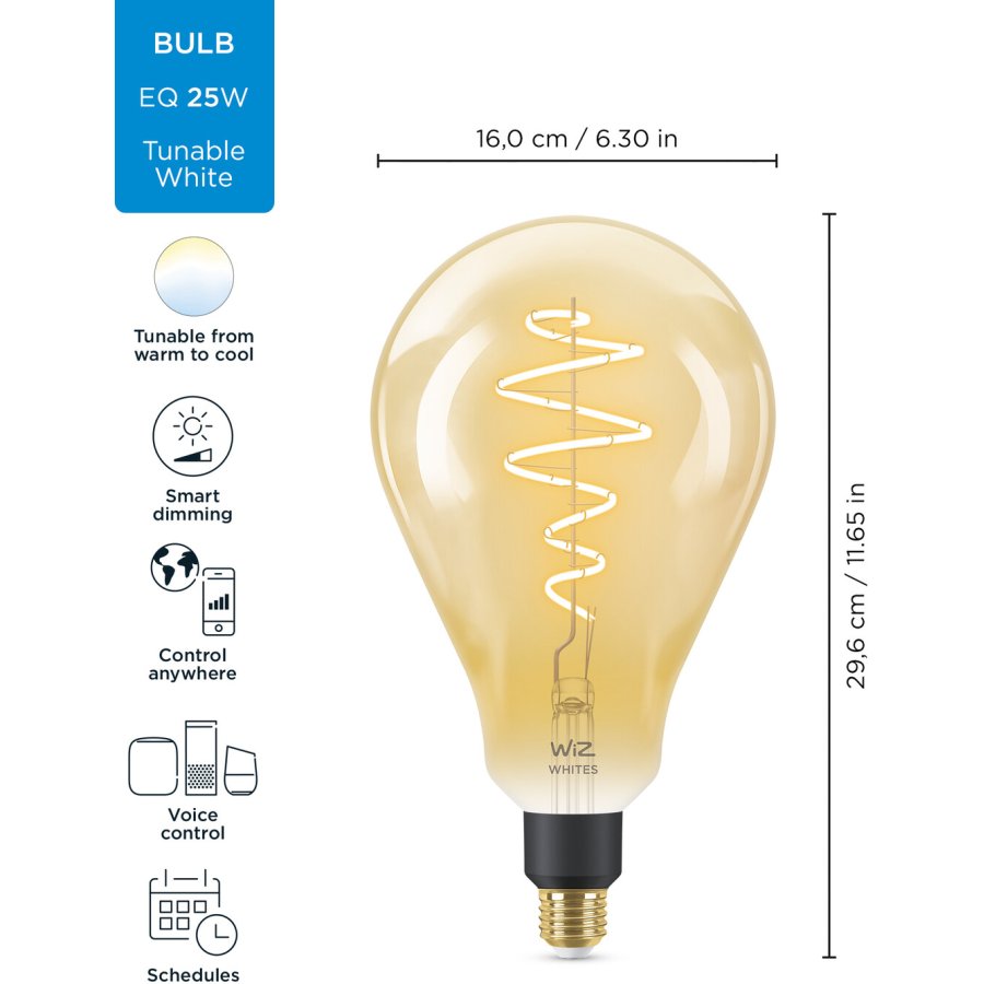 WIZ Justerbar PS160 Wi-Fi LED Pre E27 25W, Amber