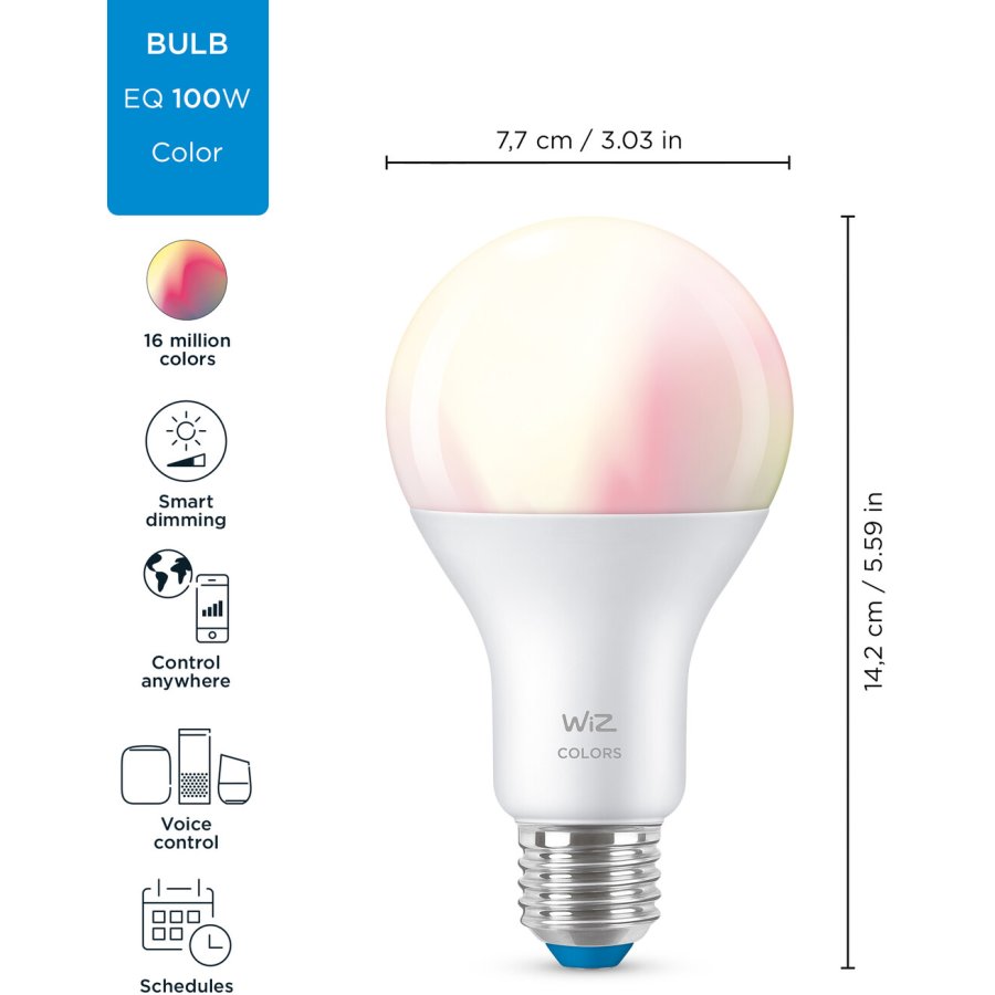 WIZ Dmpbar A67 Wi-Fi LED Pre E27 100W, Multifarvet