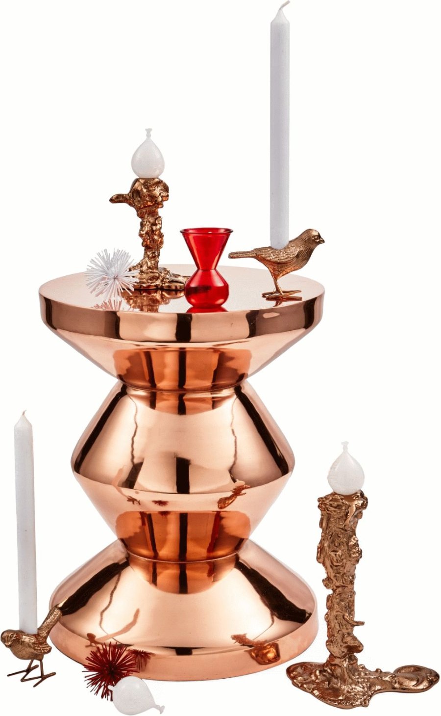 POLSPOTTEN Drip Lysestage H14 cm, Rose Gold