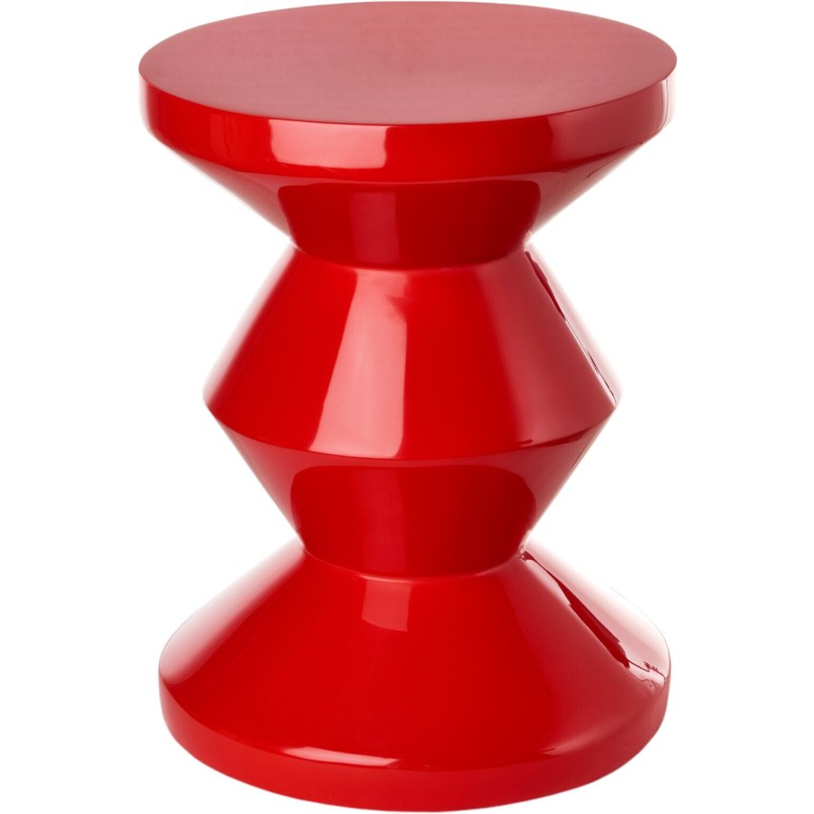 POLSPOTTEN Zig Zag Hocker H46 cm, Rot