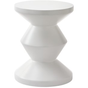 POLSPOTTEN Zig Zag Udendrs Sidebord H46 cm, Mat Hvid