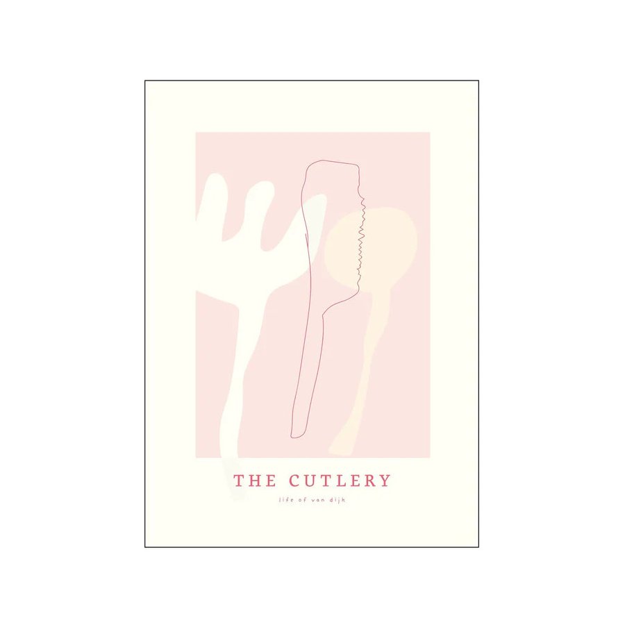 Poster & Frame Life of van Dijk Poster TheCutlery 50x70 cm, Rosa