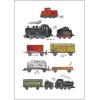 Poster & Frame Tiny Goods Plakat Trains 50x70 cm