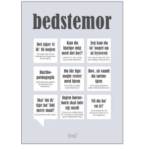 Dialægt Plakat Bedstemor A5, Grå