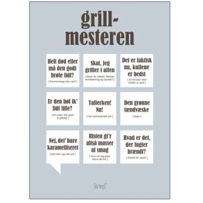 Dialægt Plakat Grillmesteren A5, Grå