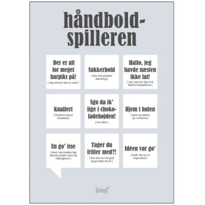 Dialægt Plakat Håndboldspilleren A3, Grå