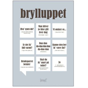 Dialægt Plakat Brylluppet A3, Grå