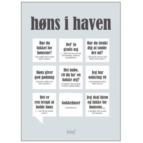 Dialægt Høns I Haven Plakat 70x100 cm