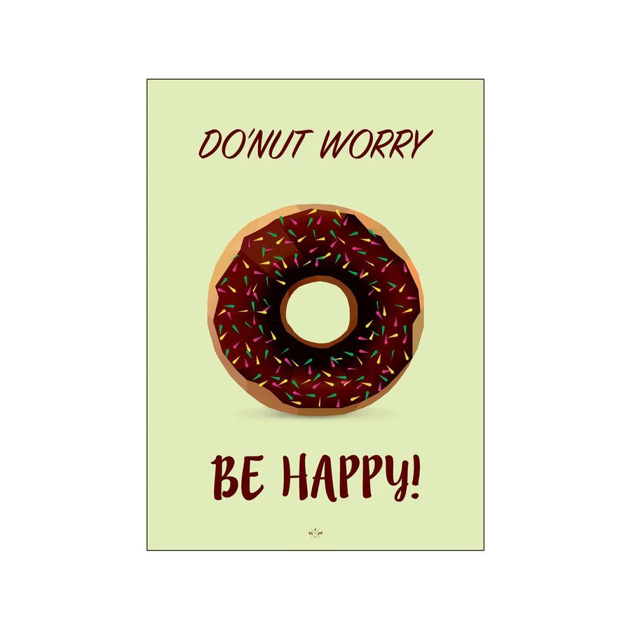 Citatplakat Do'nut Worry, Be Happy A3, Grn