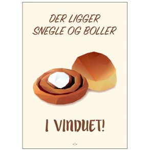 Citatplakat Der Ligger Snegle Og Boller A4