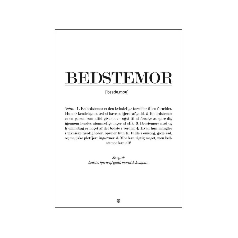 Citatplakat Bedstemor Definition A4