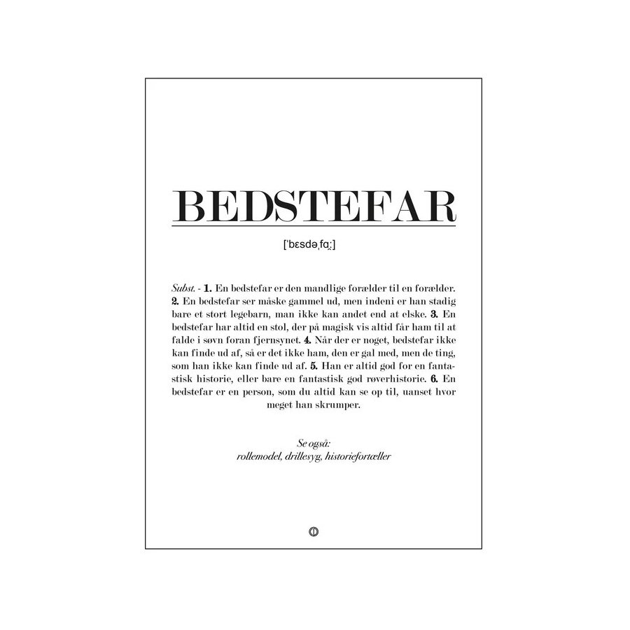 Citatplakat Bedstefar Definition A3