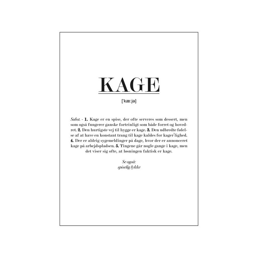Citatplakat Kage Definition A4