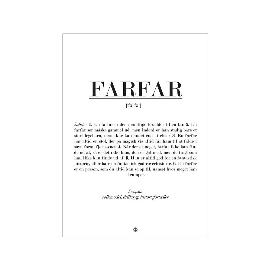 Citatplakat Farfar Definition A4