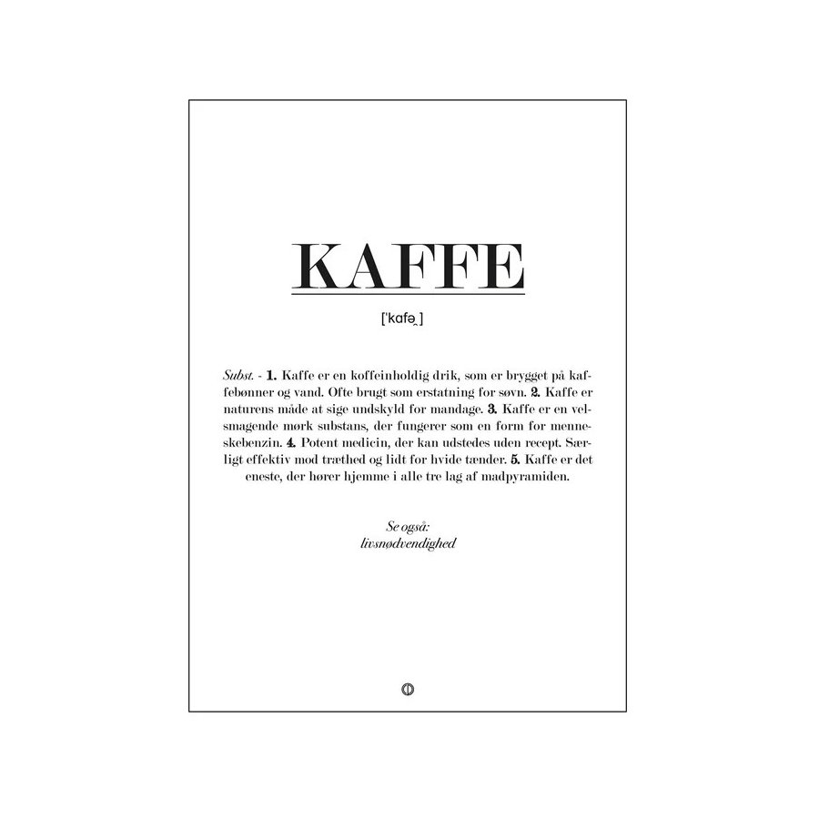 Citatplakat Kaffe Definition A3
