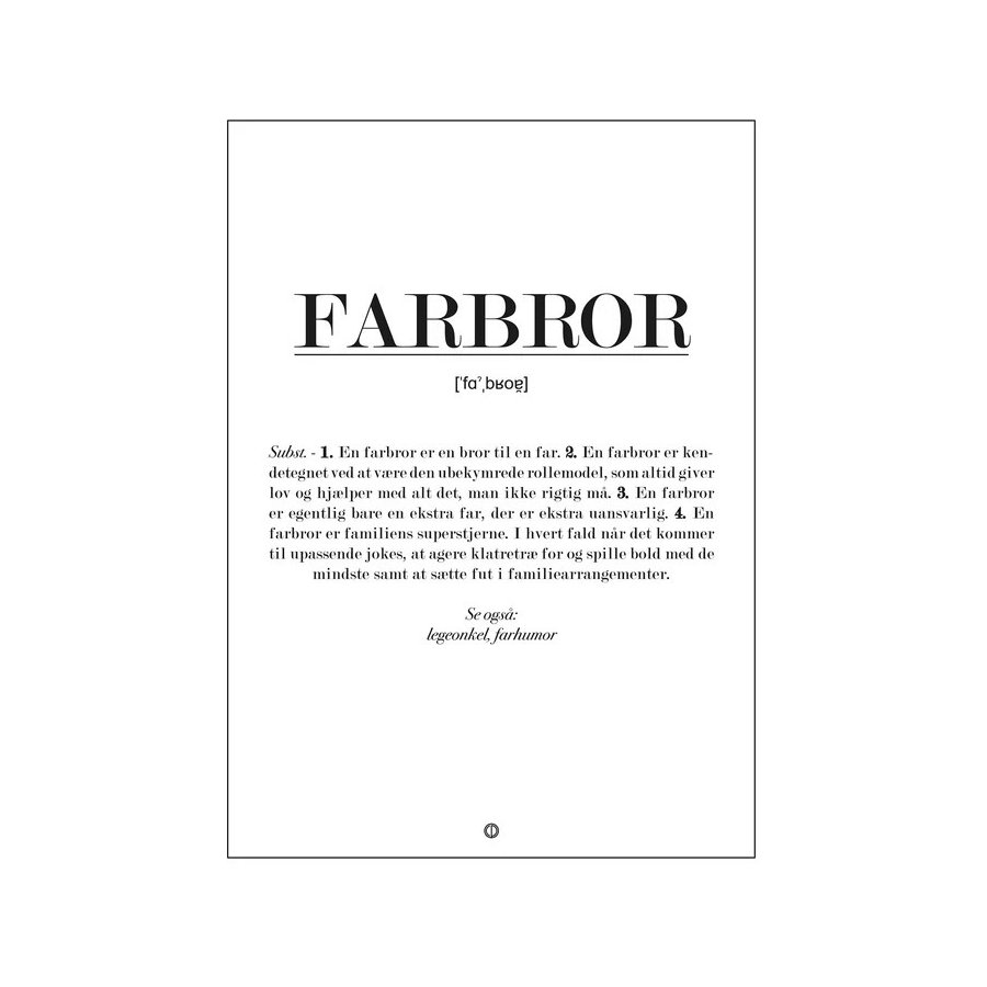 Citatplakat Farbror Definition A4