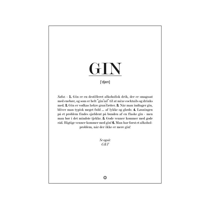 Citatplakat Gin Definition A3