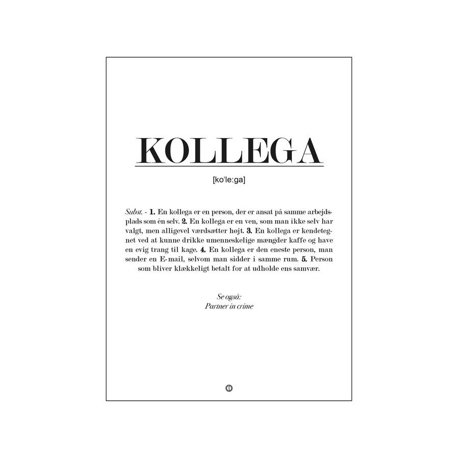Citatplakat Kollega Definition 50x70 cm