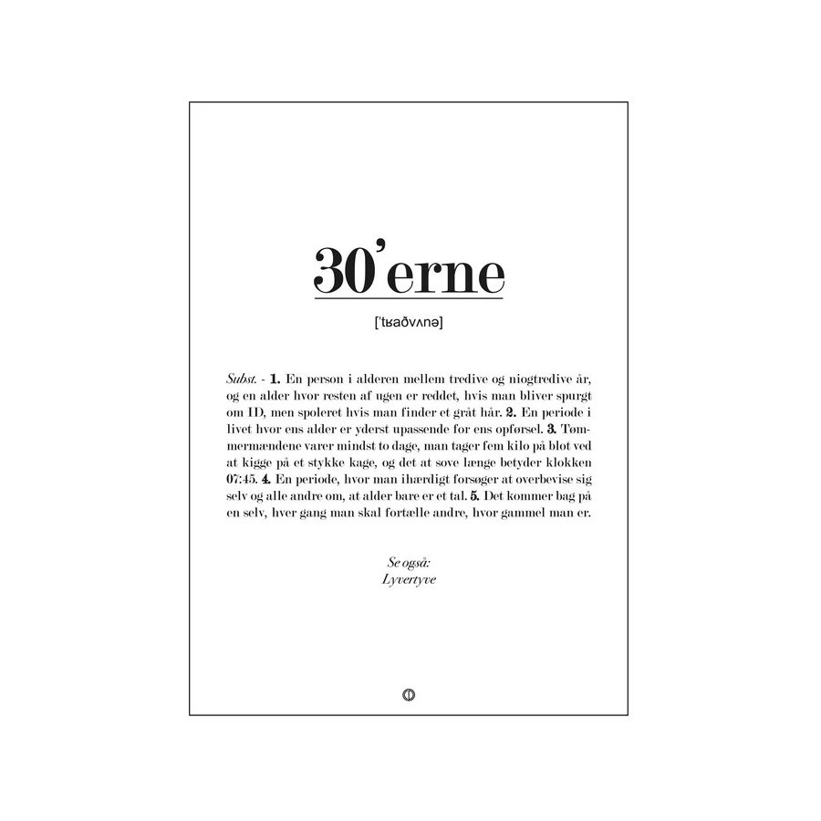 Citatplakat 30'erne Definition A4