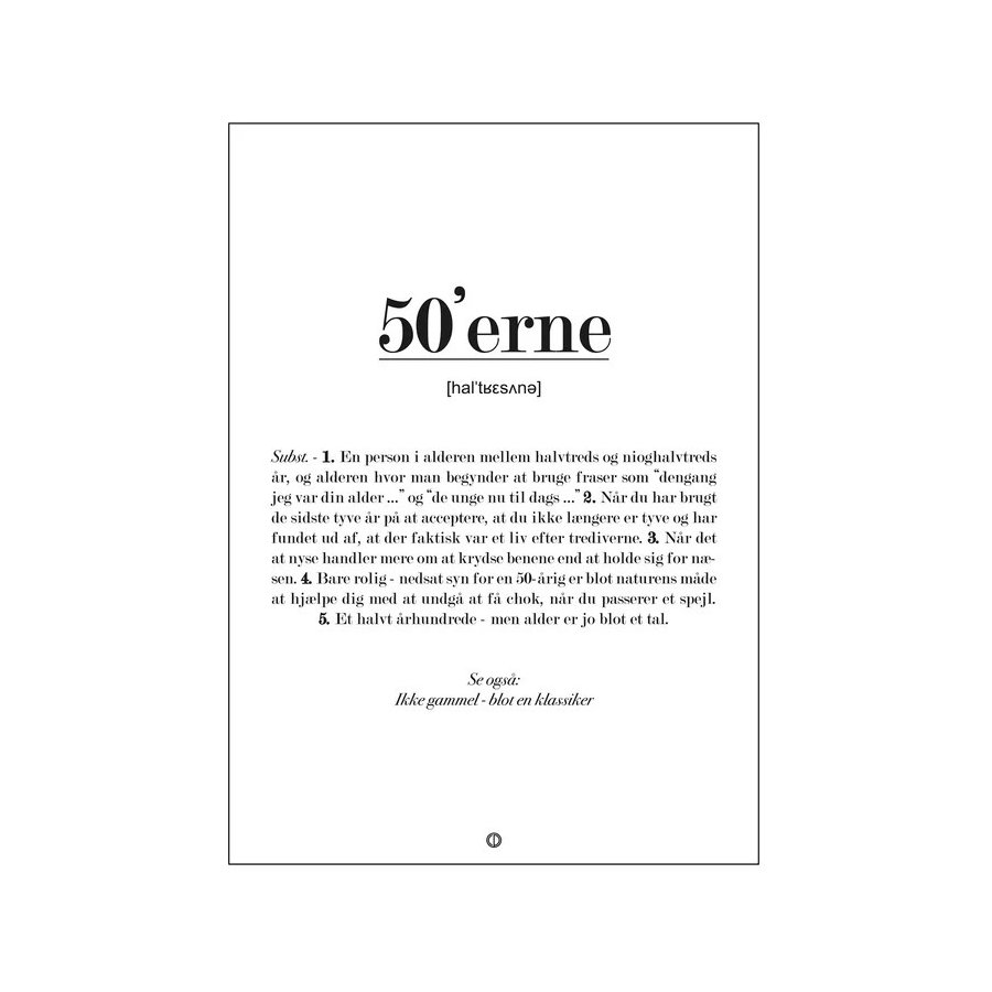 Citatplakat 50'erne Definition 50x70 cm