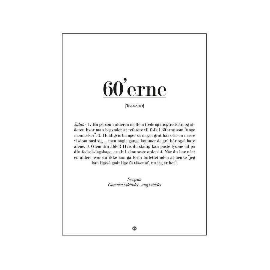 Citatplakat 60'erne Definition A4