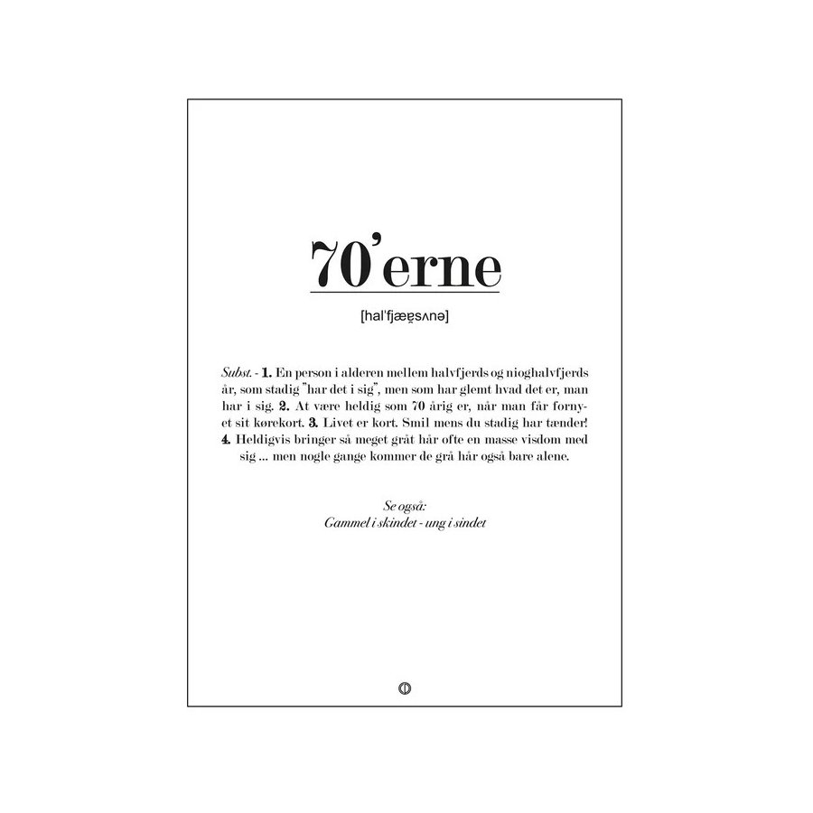 Citatplakat 70'erne Definition 70x100 cm