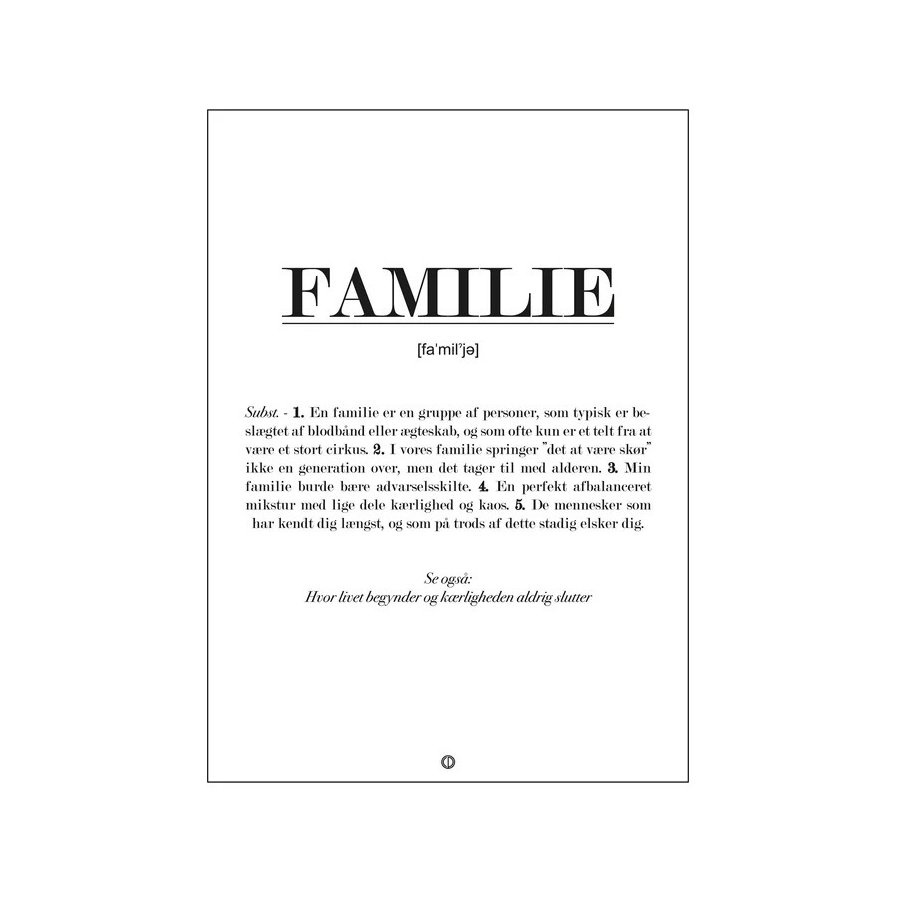 Citatplakat Familie Definition A4