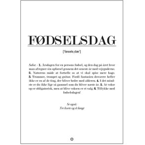 Citatplakat Fødselsdag Definition A3