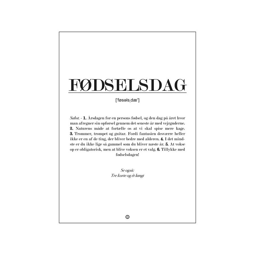Citatplakat Fdselsdag Definition A3