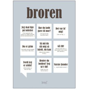 Dialægt Plakat Broren A4, Grå