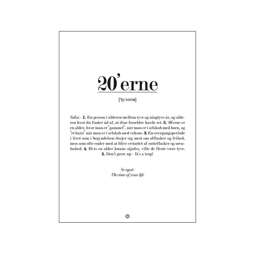 Citatplakat 20'erne Definition 70x100 cm