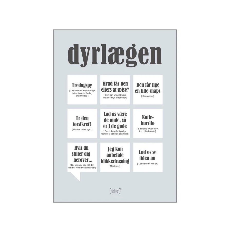 Dialgt Dyrlgen Plakat A3