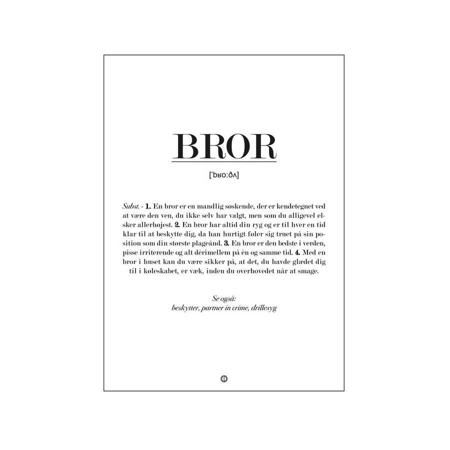 Citatplakat Bror Definition 50x70 cm