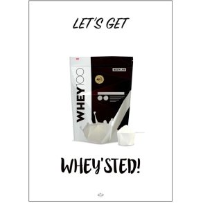 Citatplakat Let's Get Whey'sted 70x100 cm, Sort