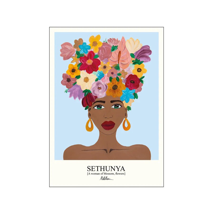 Poster & Frame Morais Artworks Poster Sethunya 50x70 cm, Blau