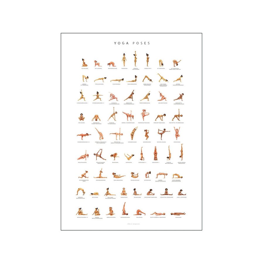 Poster & Frame Yoga Prints Poster Yoga Poses 50x70 cm