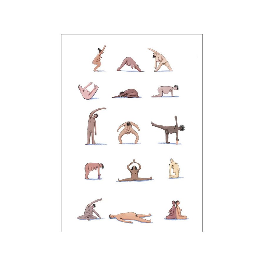 Poster & Frame Yoga Prints Poster Yoga People A4