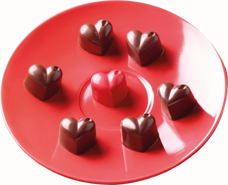 Silikomart Herzform fr 15er Set 2,5 cm, Braun