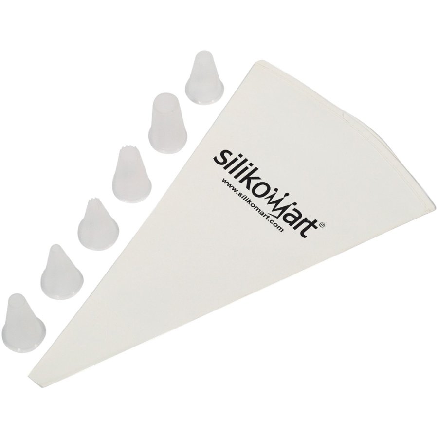 Silikomart Sprjtepose m. 6 Sprjtehoveder, Hvid