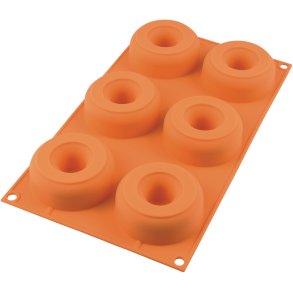 Silikomart Classic Donut-Form 7,5 cm, Rot