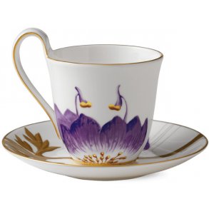 Royal Copenhagen Flora Højhankskop m. Underkop 27 cl, Stedmoderblomst
