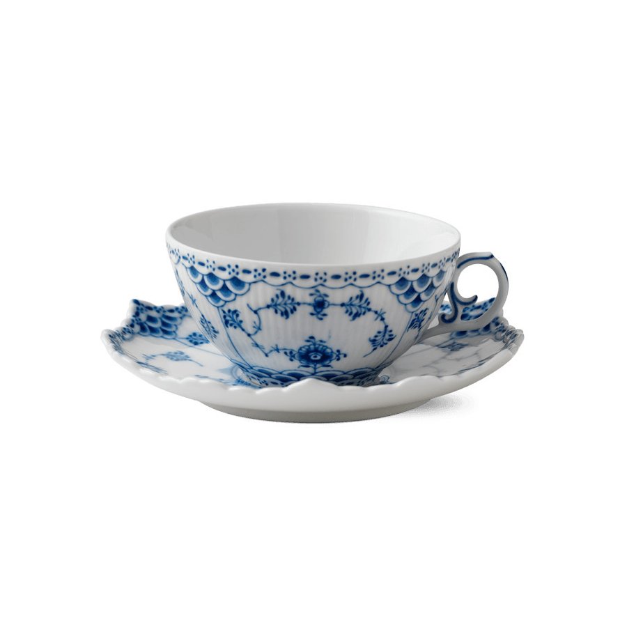 Royal Copenhagen Musselmalet Vollspitze Tasse mit Untertasse 22 cl