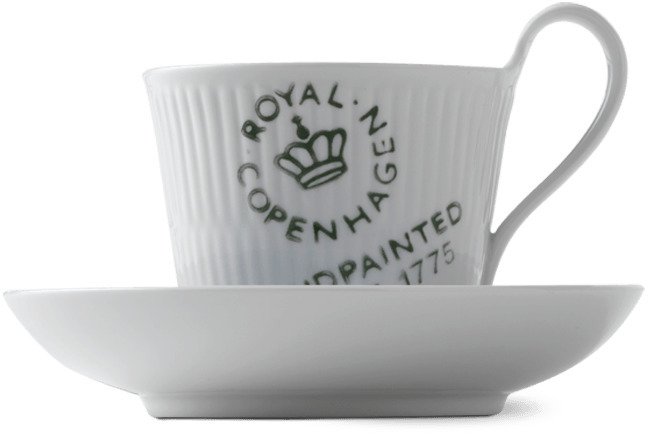 Royal Copenhagen Hjhankskop m.Underkop 25cl, Riflet Signatur