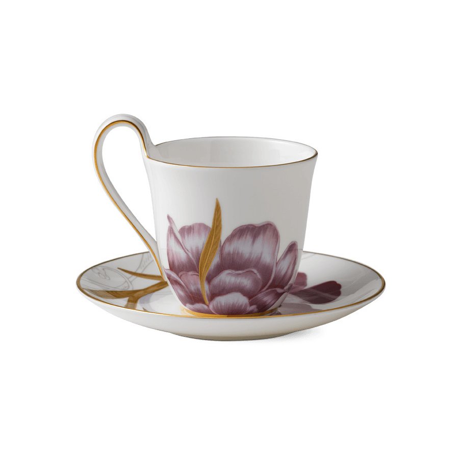 Royal Copenhagen Flora Hochhenkeltasse mit Untertasse 27 cl, Iris