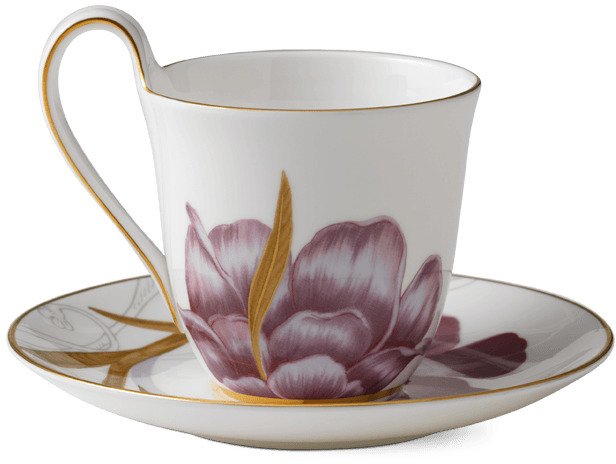 Royal Copenhagen Flora Hochhenkeltasse mit Untertasse 27 cl, Iris