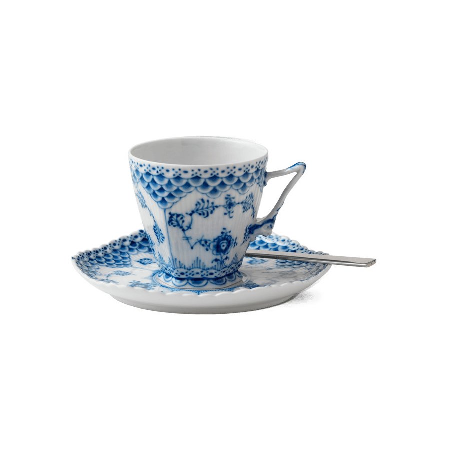 Royal Copenhagen Musselmalet Vollspitze Tasse mit Untertasse 14 cl