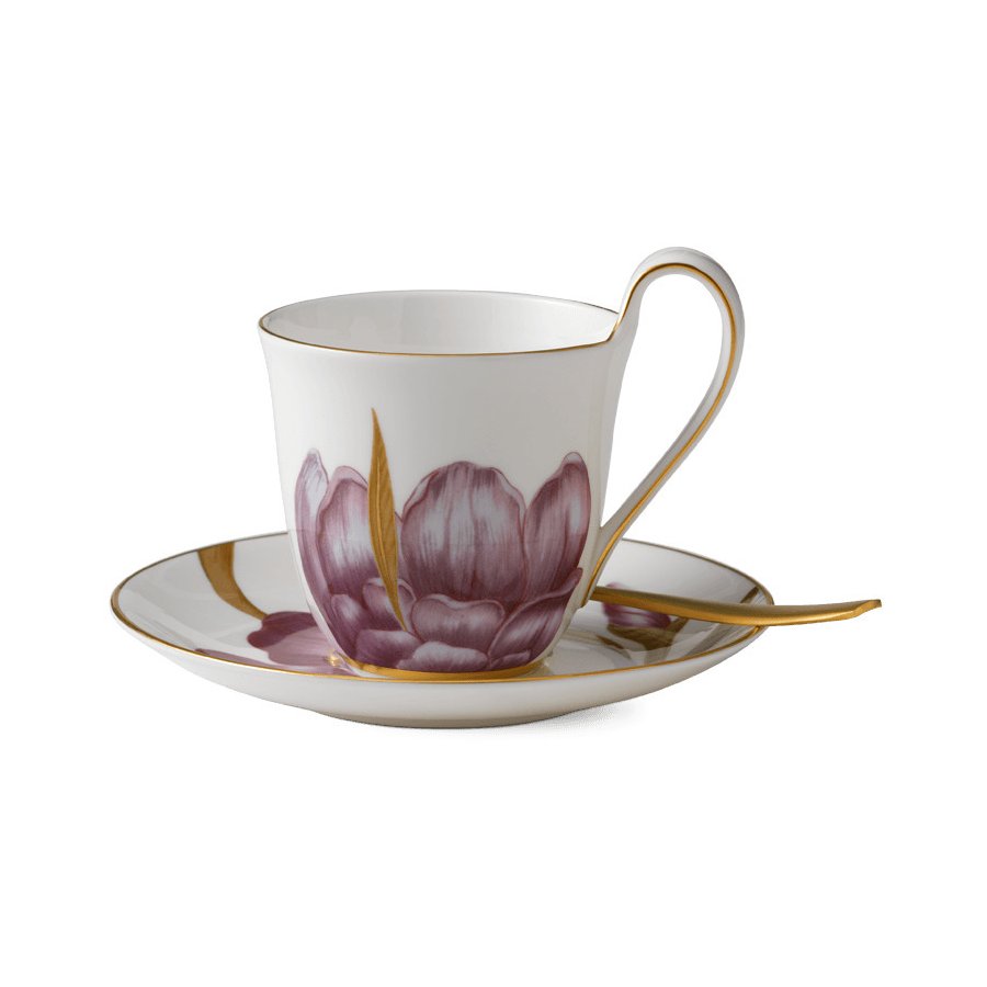 Royal Copenhagen Flora Hochhenkeltasse mit Untertasse 27 cl, Iris