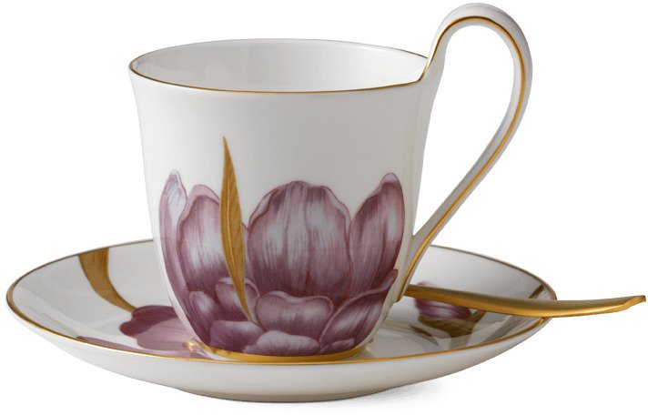 Royal Copenhagen Flora Hochhenkeltasse mit Untertasse 27 cl, Iris